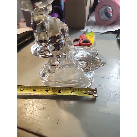 Vintage Clear Pressed Glass Kneeling Boy Figurine Praying Child Mid Century - Picture 11 of 11